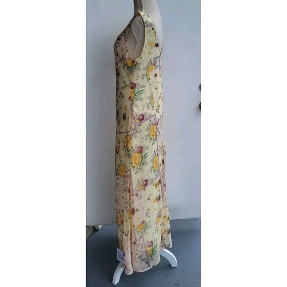 ASOS Design Women's Chiffon Scoop Neck Midi Slip Floral Print Dress Size 10 - Picture 3 of 9